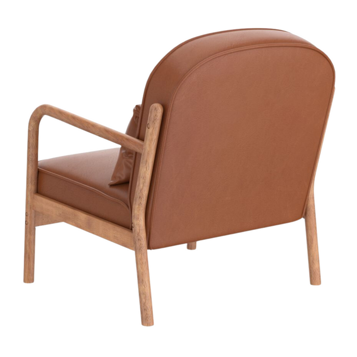 Fani Accent Chair - Saddle and Walnut | Hoft Home