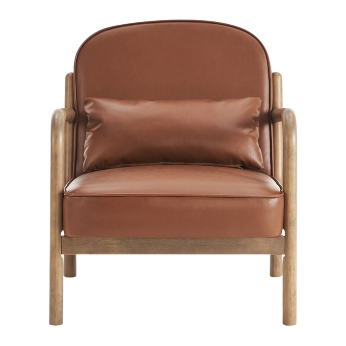 Fani Accent Chair - Saddle and Walnut | Hoft Home