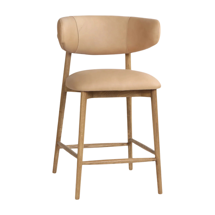 Liam Counter Stool - Tan Leather