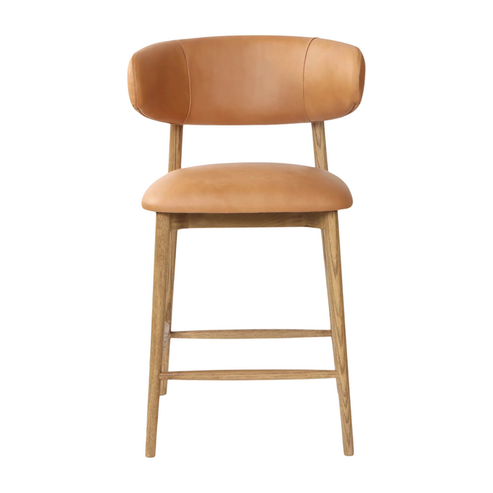 Liam Counter Stool - Brown Leather