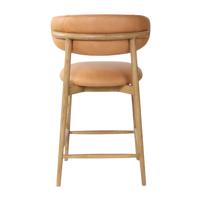 Liam Counter Stool - Brown Leather