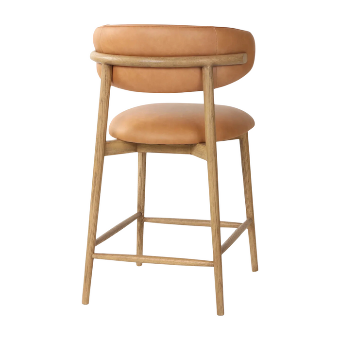 Liam Counter Stool - Brown Leather