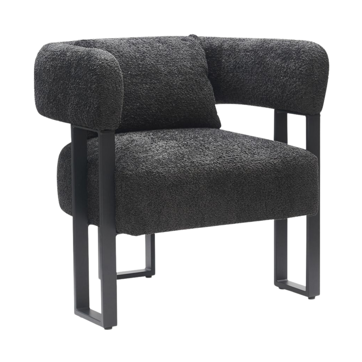 Rian Accent Chair - Charcoal Boucle and Black | Hoft Home — HoftWholesale