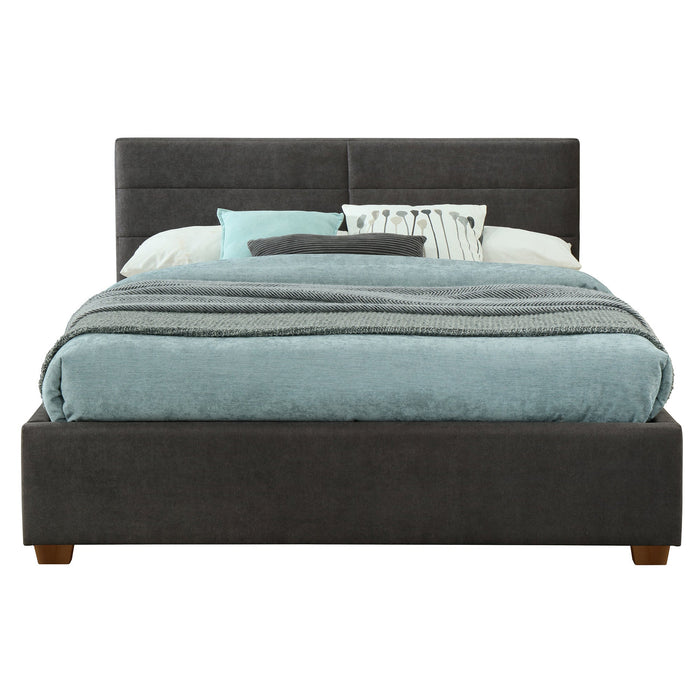 Kyran Queen Platform Bed with Drawers in Charcoal | Hoft Home
