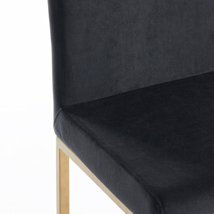 Dray Counter Stool - Black Velvet & Gold | Hoft Home