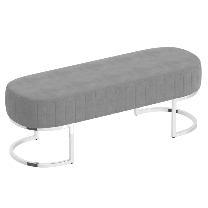 Harlow Bench - Grey Velvet - Ifortifi Canada