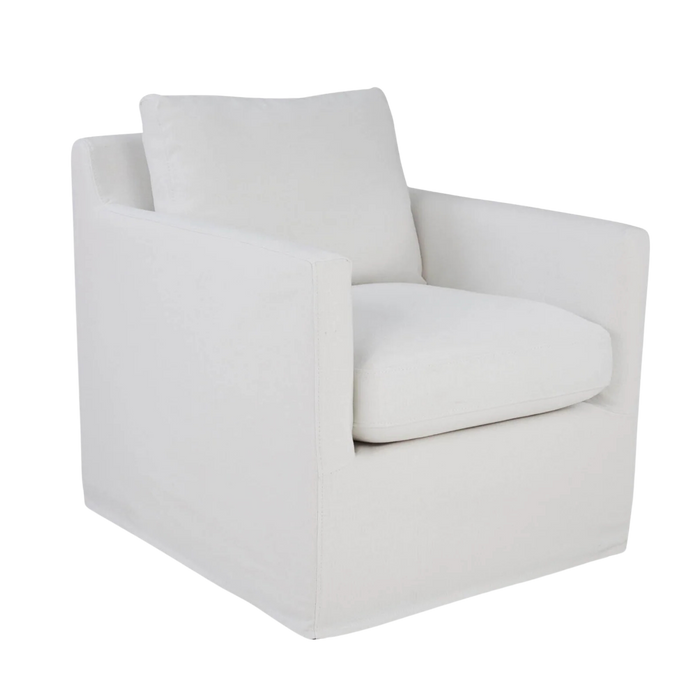 Aurora Swivel Chair - White Linen