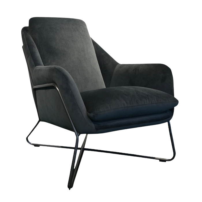 Orion Lounge Chair - Dark Grey Velvet