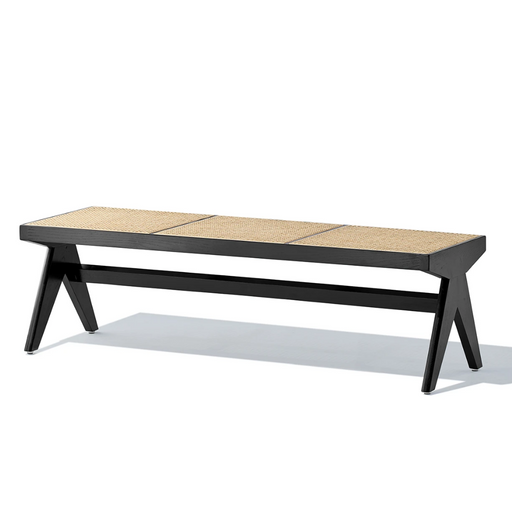 Lian Bench - Black & Natural Rattan - Ifortifi Canada